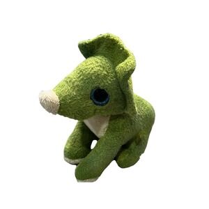 Adventure Planet Triceratops Plush Green Dinosaur Stuffed Animal Glitter Eyes